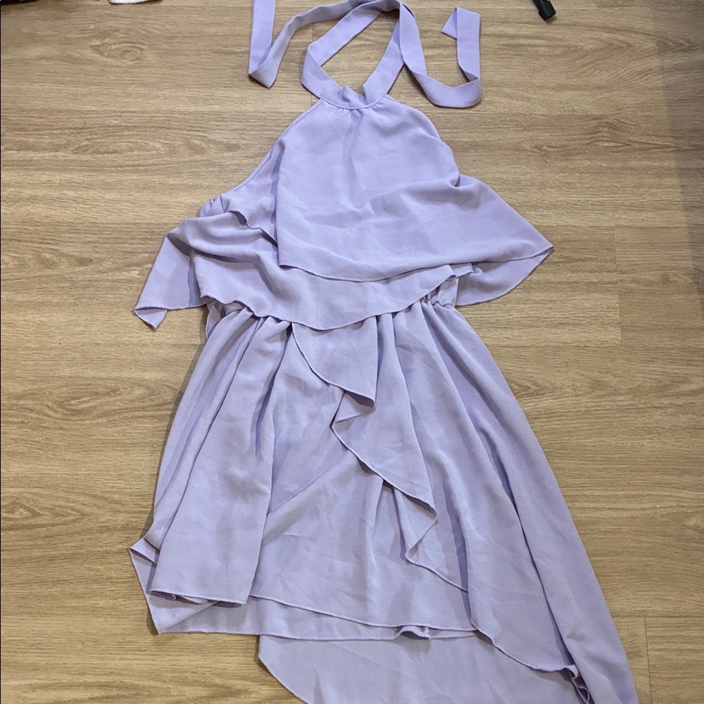 Lavender High Low Halter Dress